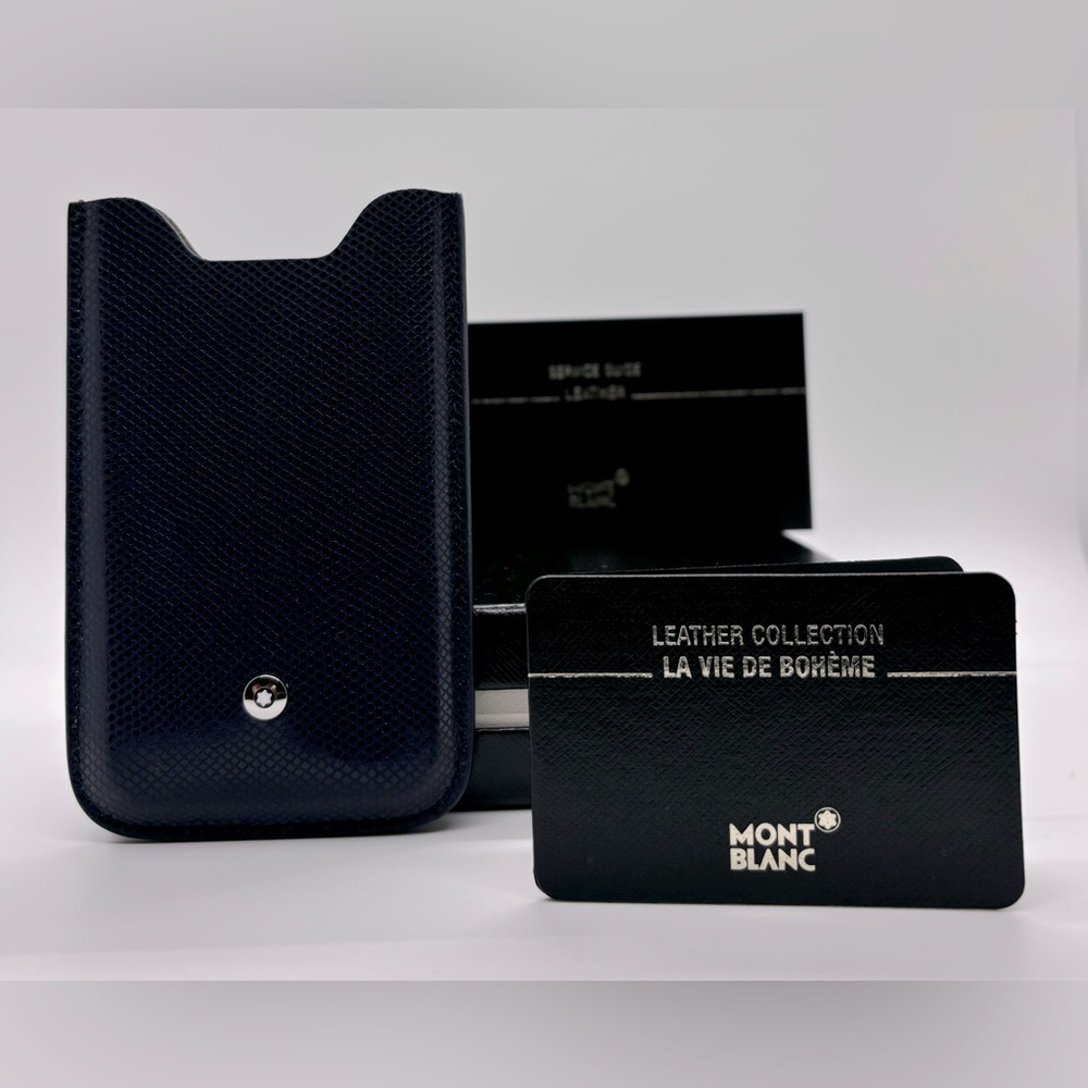 Montblanc Black Leather Phone Case